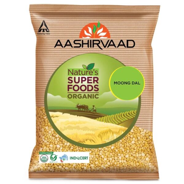 Aashirvaad Organic Moong Dal 1kg RS-288