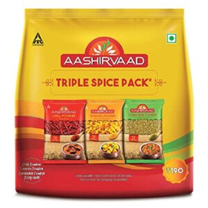 Aashirvaad Spices Combo Pack (Chilli 200g, Turmeric 200g, Coriander 200g)