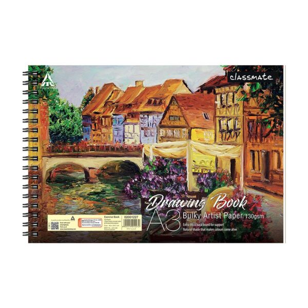 Classmate Sketch Book with Wiro binding, 42.0 cm x 29.7 cm, 100 pages, Unruled