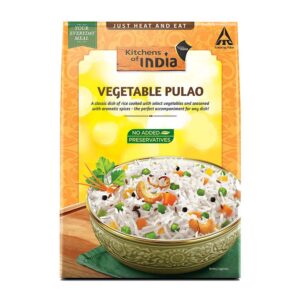 Kitchens of India Ready Meals VEGETABLE PULAO - Heat and Eat, Indian Meal