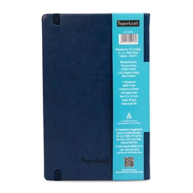 Paperkraft Signature Dark Blue Hard PU cover, 21.0 cm x 13.3 cm, 240 pages, Single Line